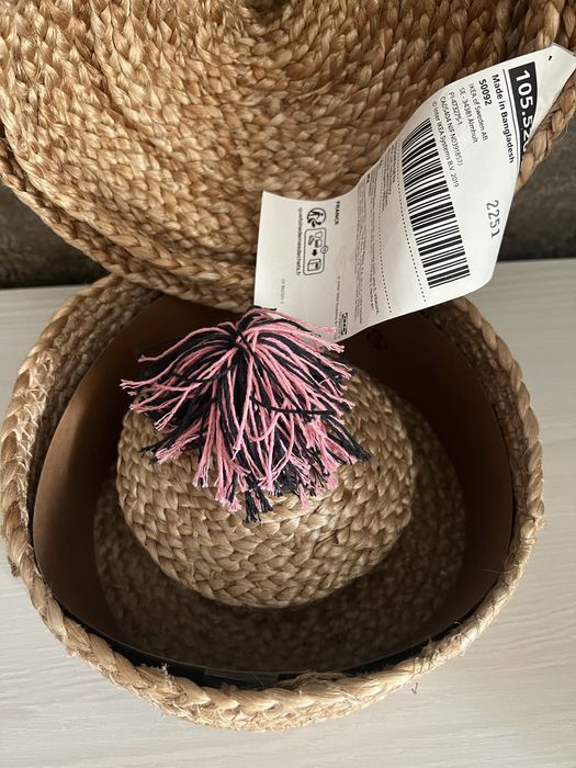 Набір джутових кошиків з кришками ціна за все