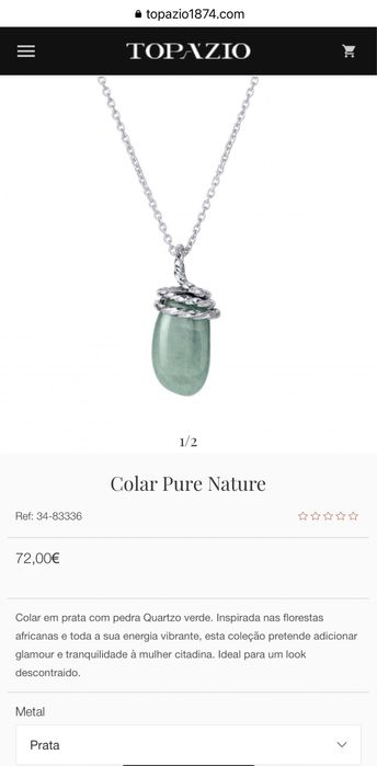 Conjunto colar+brincos em prata e Quartzo verde