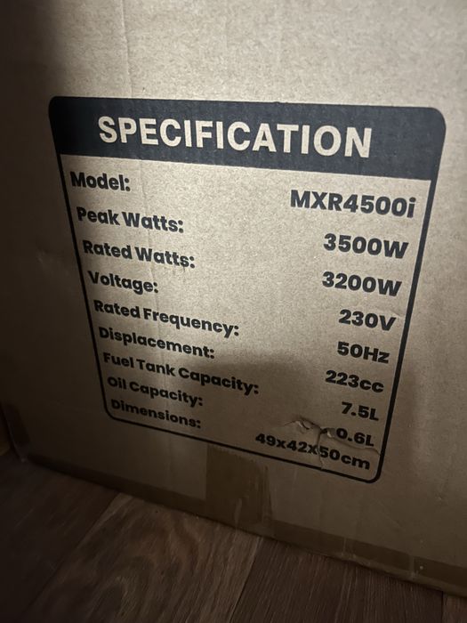 Генератор бензиновий MXR4500I