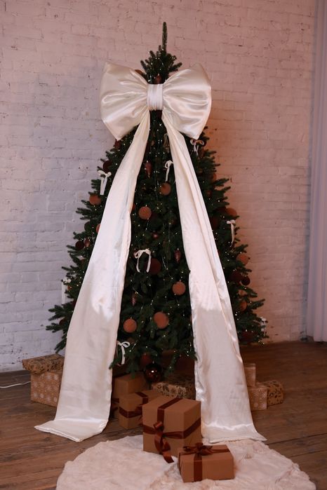 Бант на ялинку,бантик на ялинку,бант на едку , новорічний бант,бантики