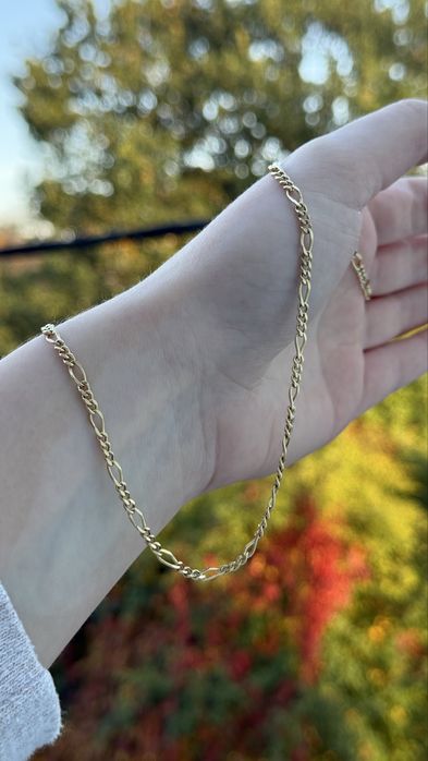 Złoty łańcuszek splot figaro 3mm próba 585