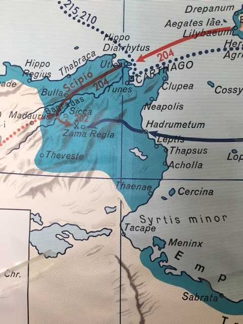 História. Mapa Guerra Cartago Roma. Império Romano. César