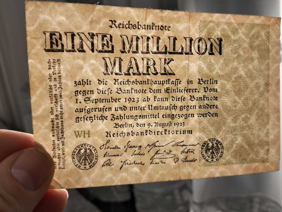 Banknot, 1 milion marek 1923, Niemcy