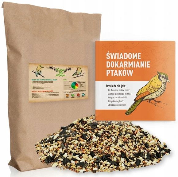 Karma dla ptaków dzikich mix ziaren 25kg. Dokarmianie wróbli, sikorek