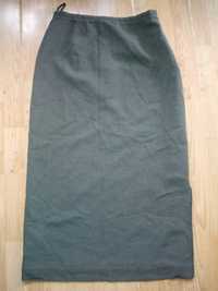 Długa ołówkowa spódnica 38 M khaki oliwka