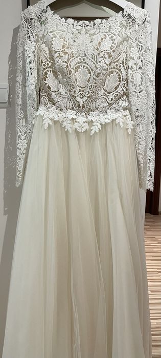 Suknia ślubna koronka z tiulem rozmiar M