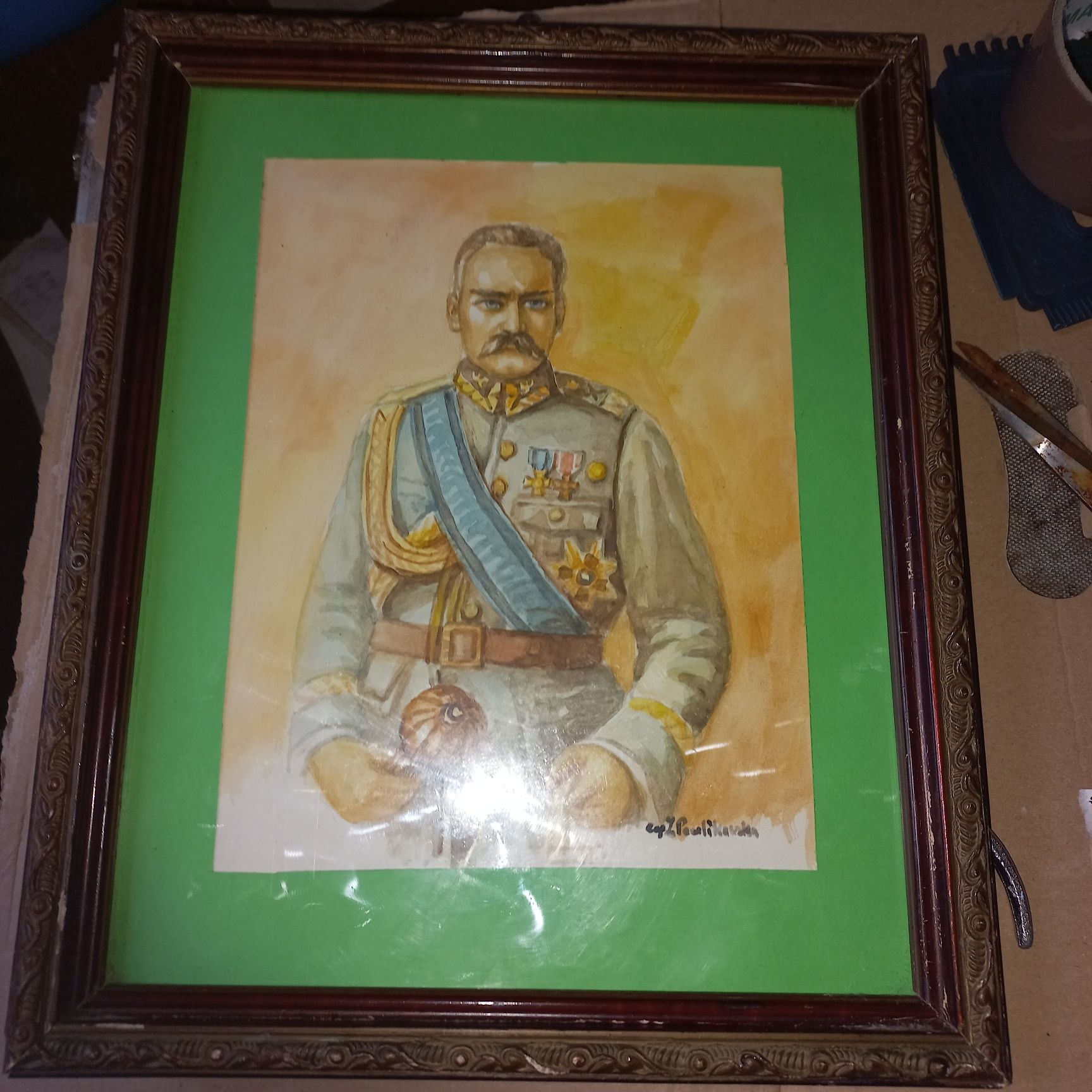 Marszałek Józef Piłsudski akwarela