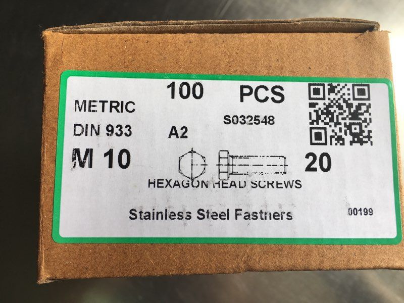 Śruba z łbem sześciokątnym M10x20 A2