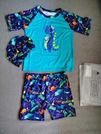 Nowy strój kąpielowy dla dziecka z czepkiem ochrona UV 110 116