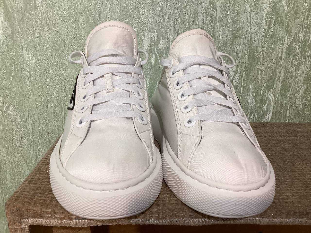 Кроссовки Prada Double Wheel Re-Nylon gabardine sneakers размер 41