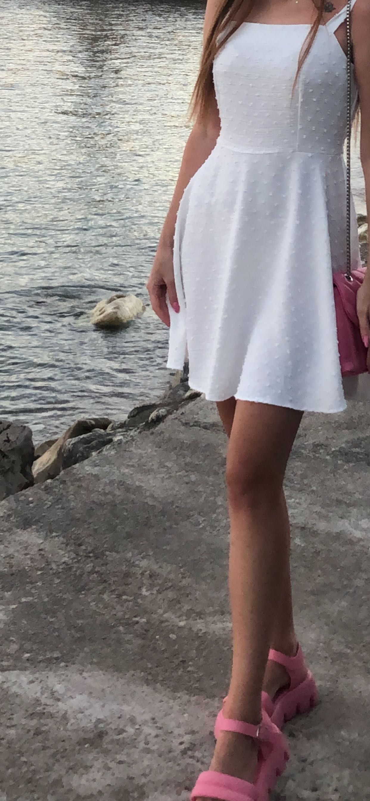 Біле літнє плаття S-M