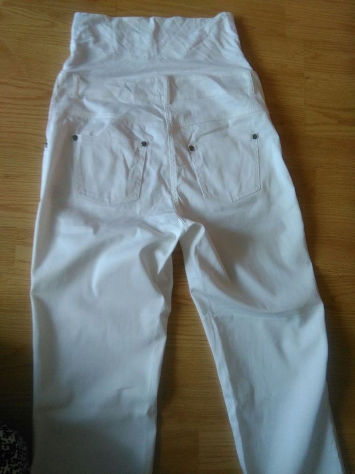 Spodnie ciążowe białe happy mum 36