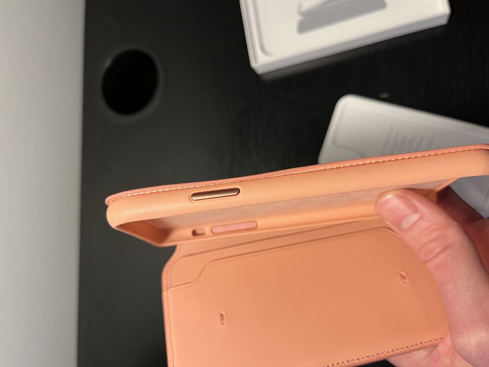 Iphone X apple leather case skóra róż