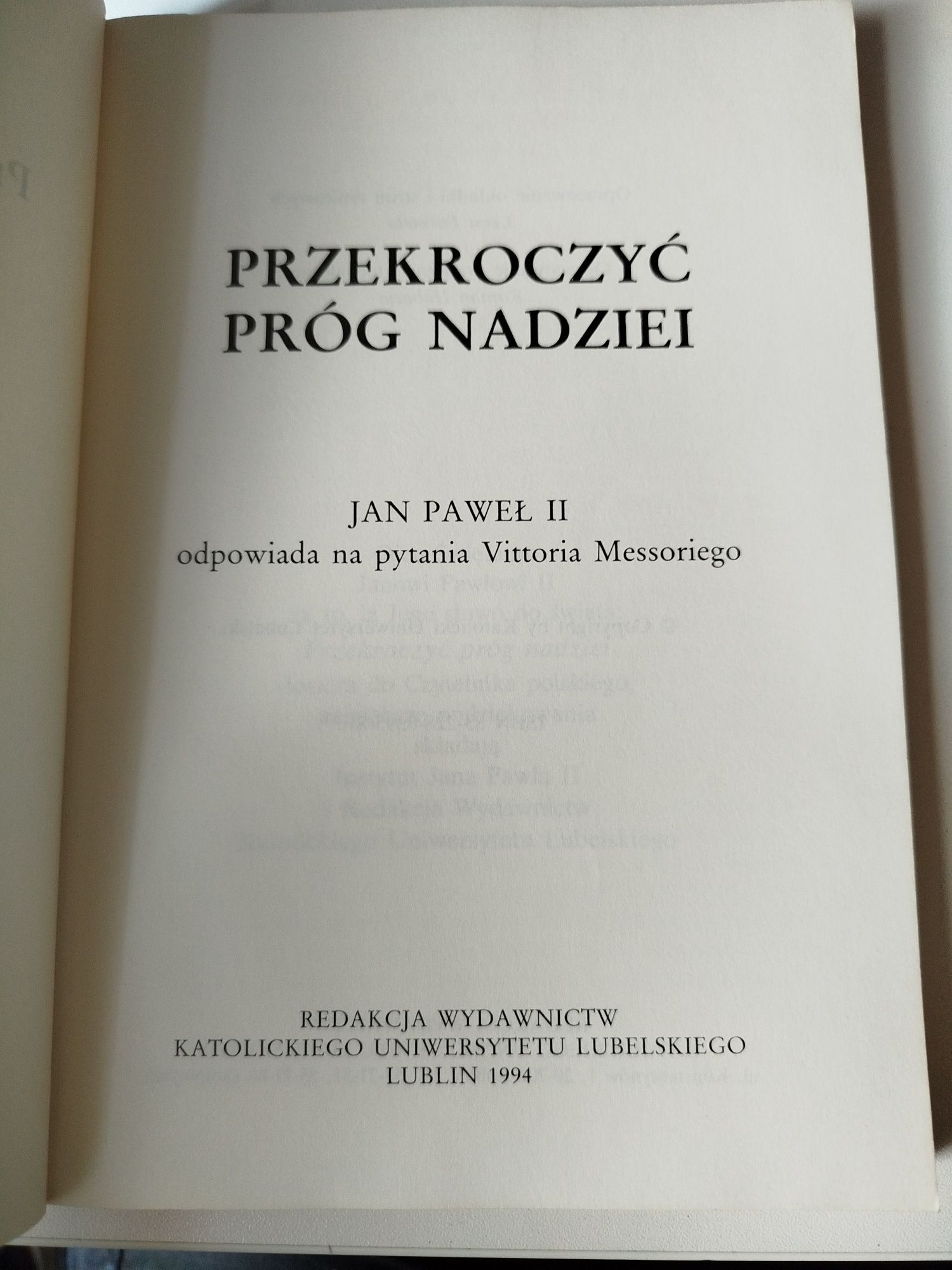 książka Przekroczyć próg nadziei, Jan Paweł II