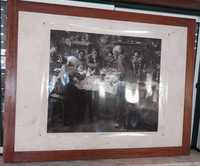 Quadro com Antigo Fotolito de Pintura Célebre de Carlos Reis