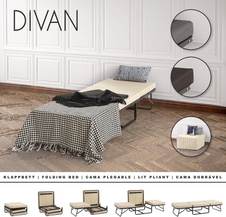 DIVAN - Cama de hóspedes convertível em sofá / cama dobrável