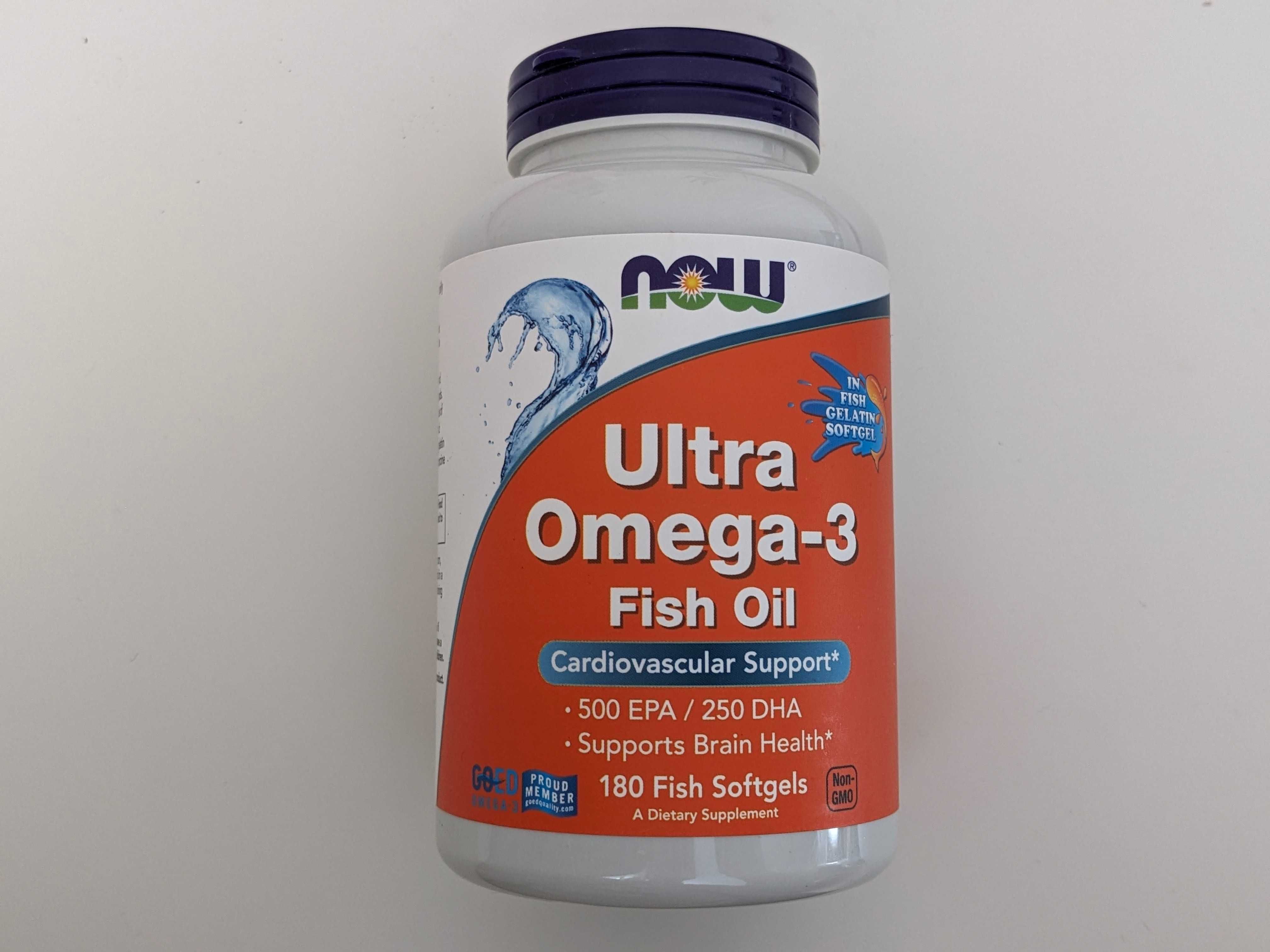 NOW Foods, Ultra Omega-3, 180 рибних капсул