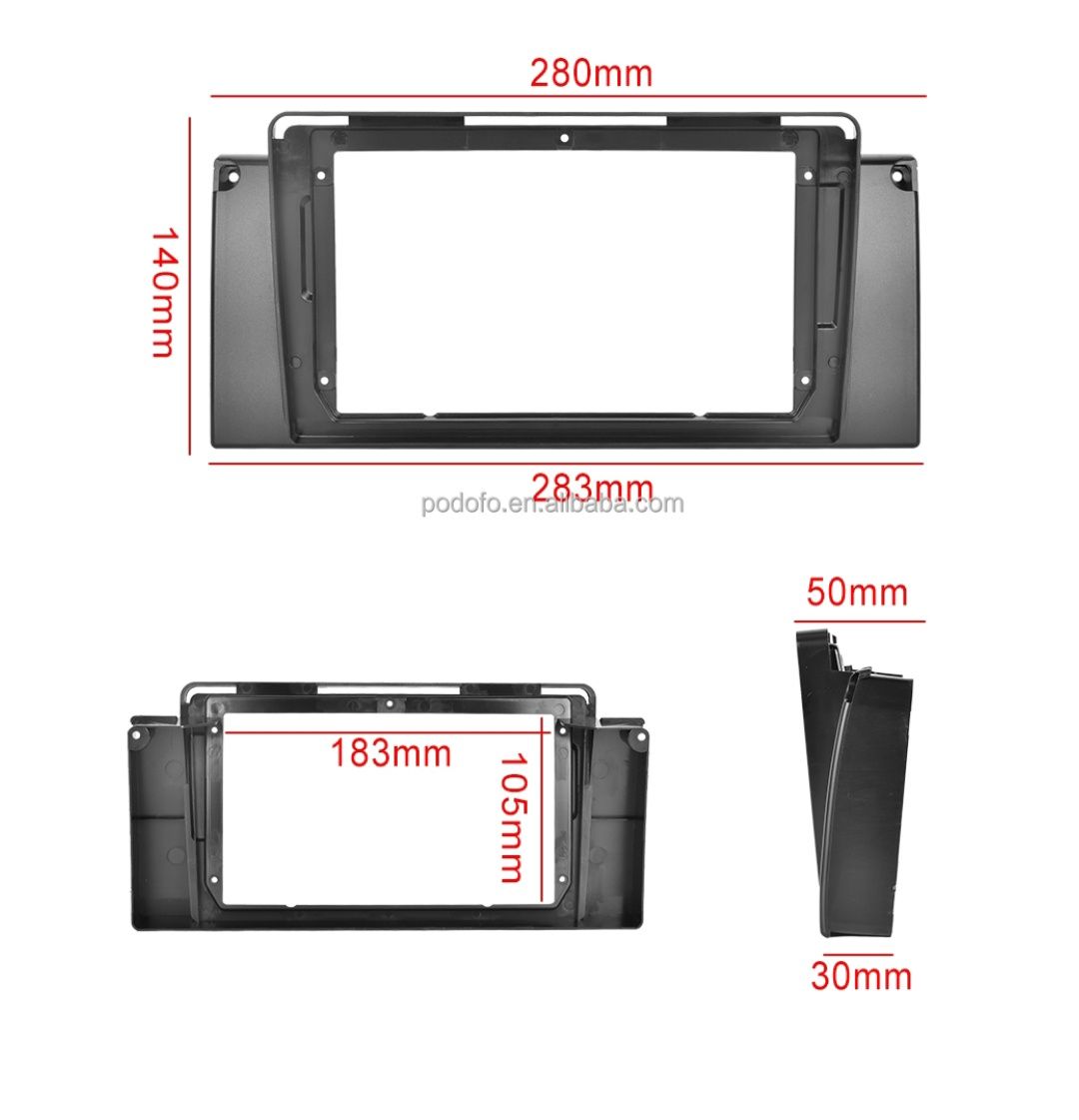 Moldura 9" rádio android BMW x5 E53 de 99 a 2005 com cabos e CANBUS