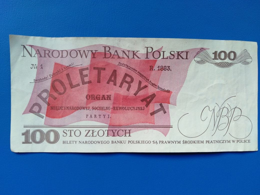 "100 ZŁOTYCH" banknot z Ludwik Warynski z 1986 roku