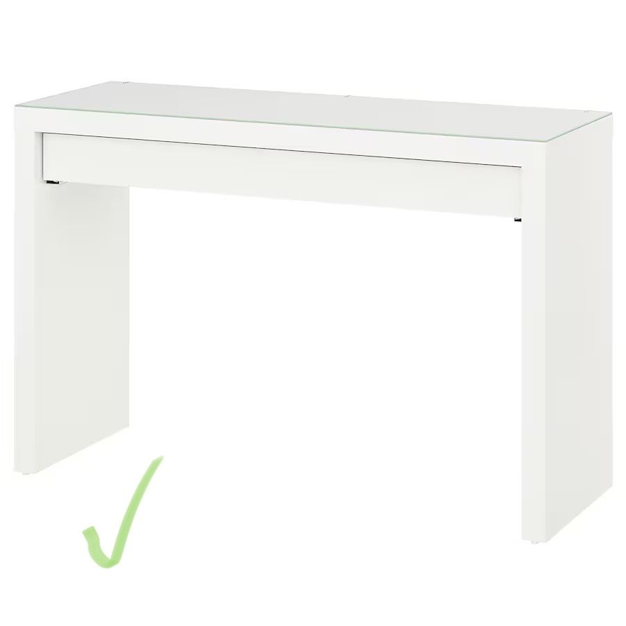 Ikea Malm biurko toaletka konsola lustro led Hollywood