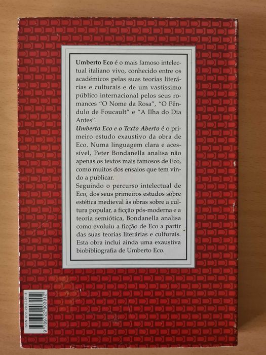 Livro "Umberto Eco e o Texto Aberto" de Peter Bondanella