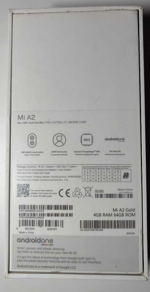 Мобільний Xiaomi mi a2 4/64 Gb.