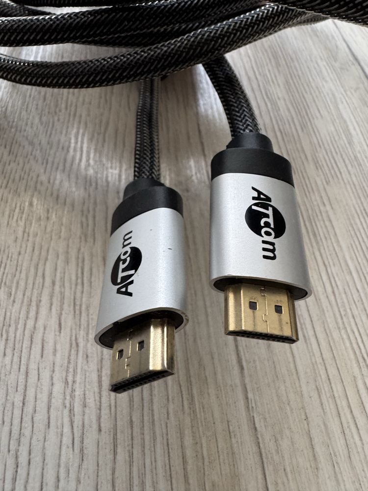 кабель HTMI Atcom HIGH Speed Metal Gold в капроновому панчосі, 3 метри