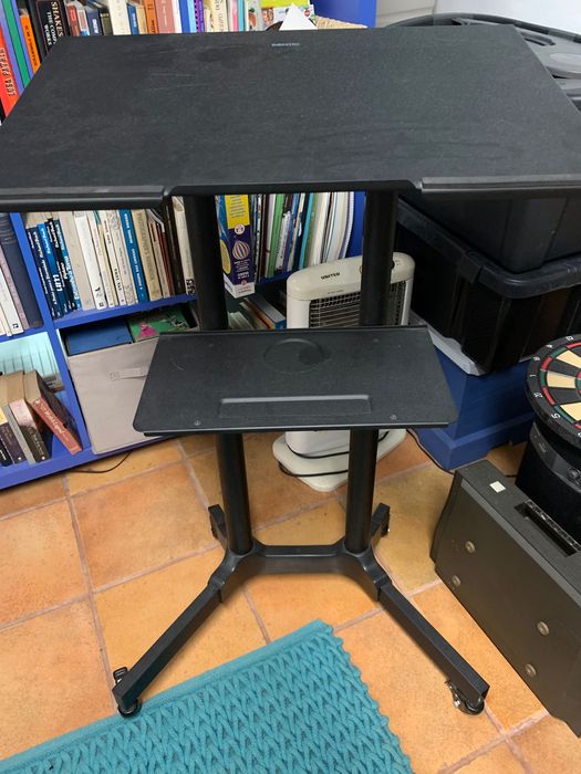 BONTEC Secretária de pé móvel com altura ajustável