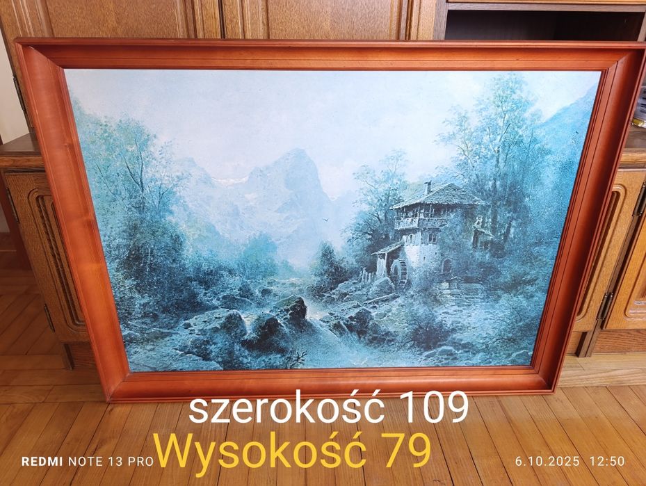 Duży obraz z młynem.
