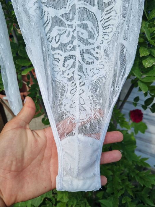 Боди кружевное комбинация белая
