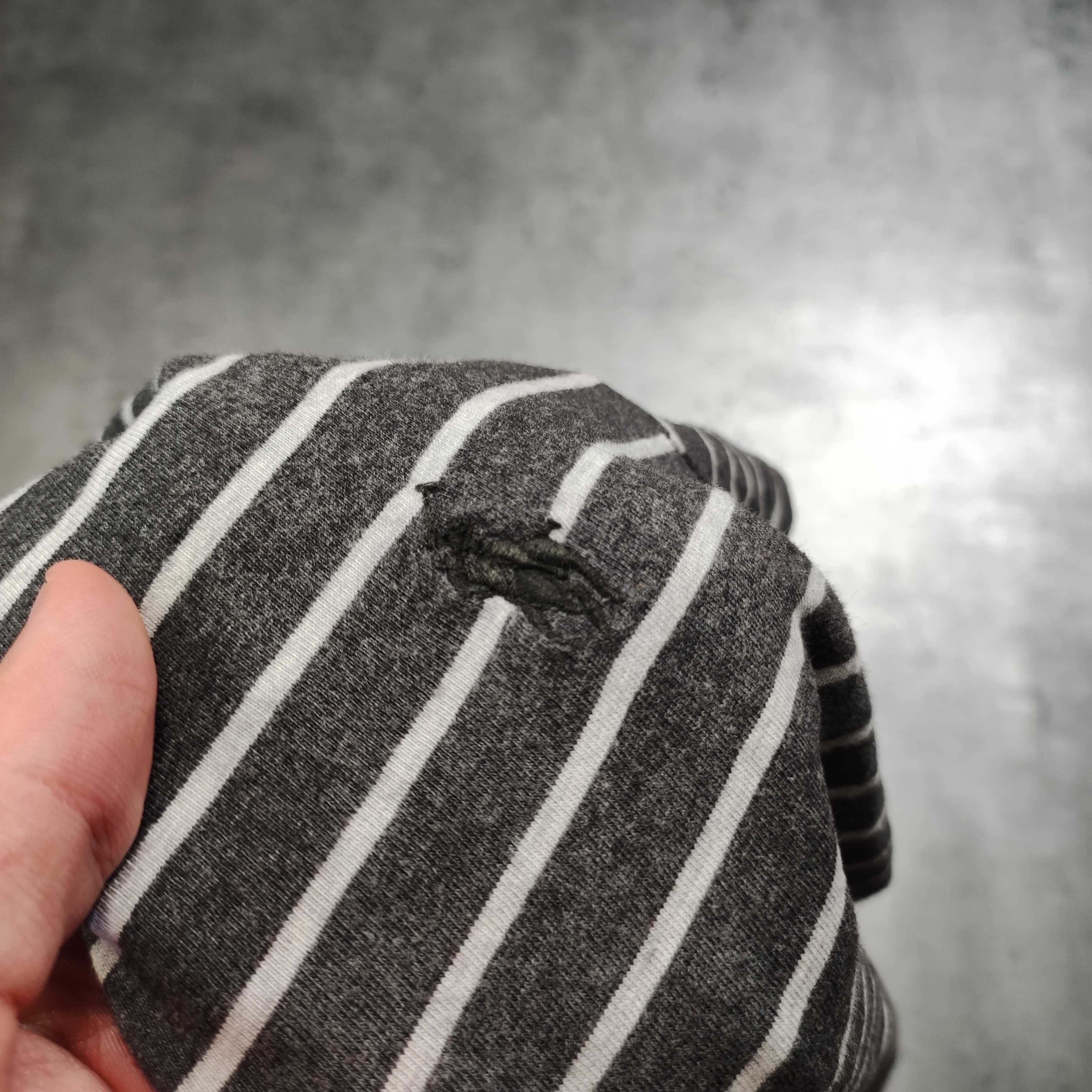 MĘSKA Koszulka Elegancka PREMIUM Paski Polo Ralph Lauren Czarno Szara
