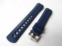 Granatowy silikonowy pasek 20mm do zegrka Omega Seamaster klamra mat