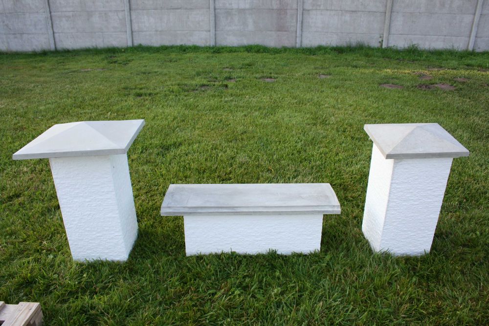 Daszek betonowy dwuspadowy 31 x 102 cm, daszki na wymiar