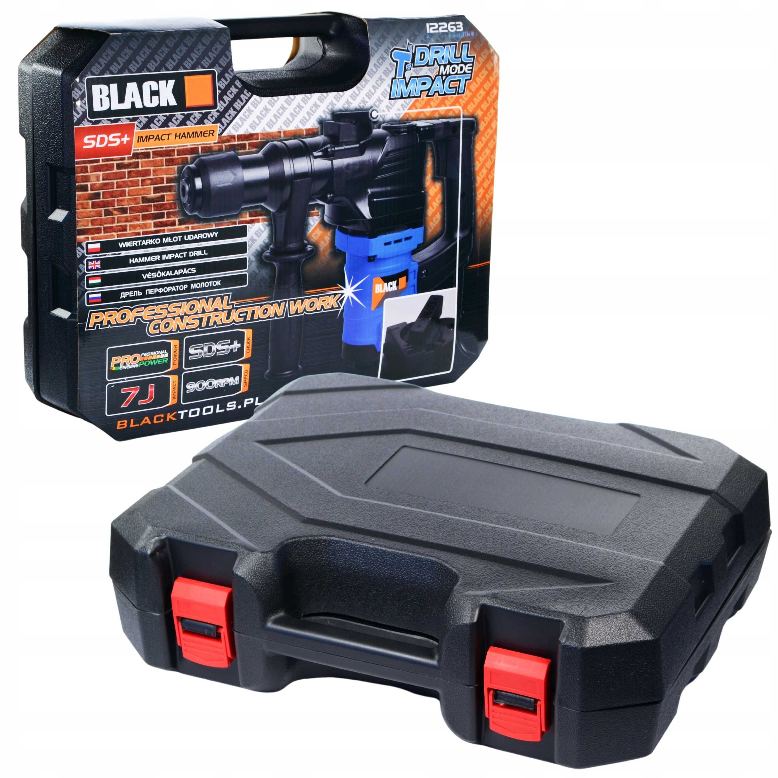Młotowiertarka Wiertarka Młot Udarowy Sds+ 1450W Black