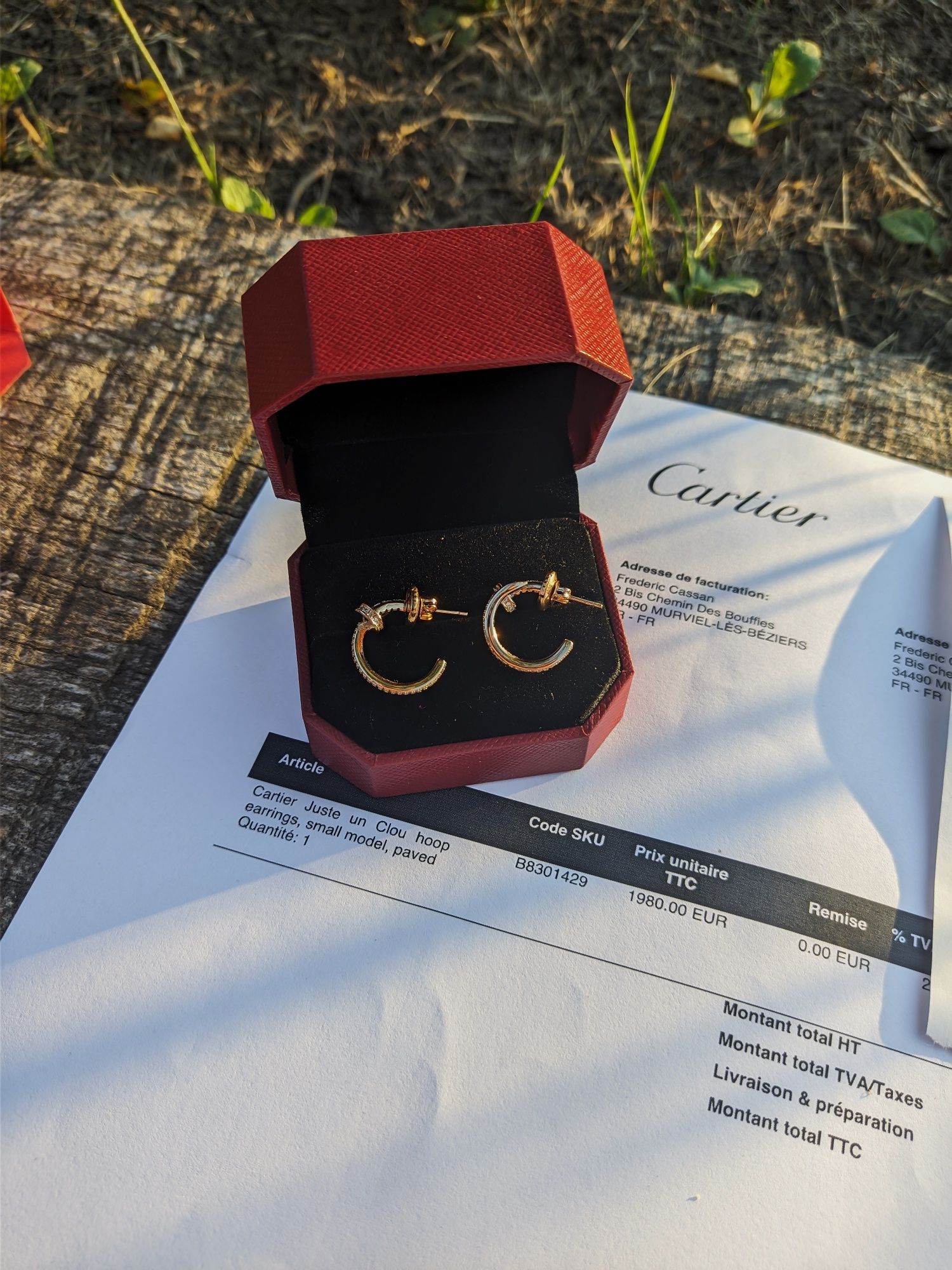ОРИГІНАЛ! Золоті Сережки Cartier Juste un Clou, сережки карт'є, скригт