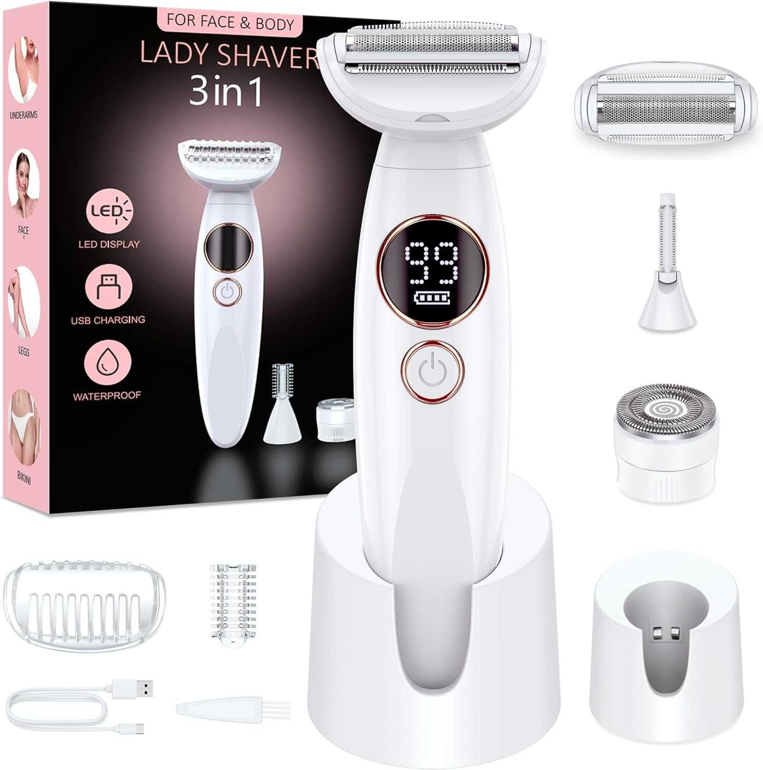 DEPILATOR  3W1 na mokro i sucho SHAVER 8308