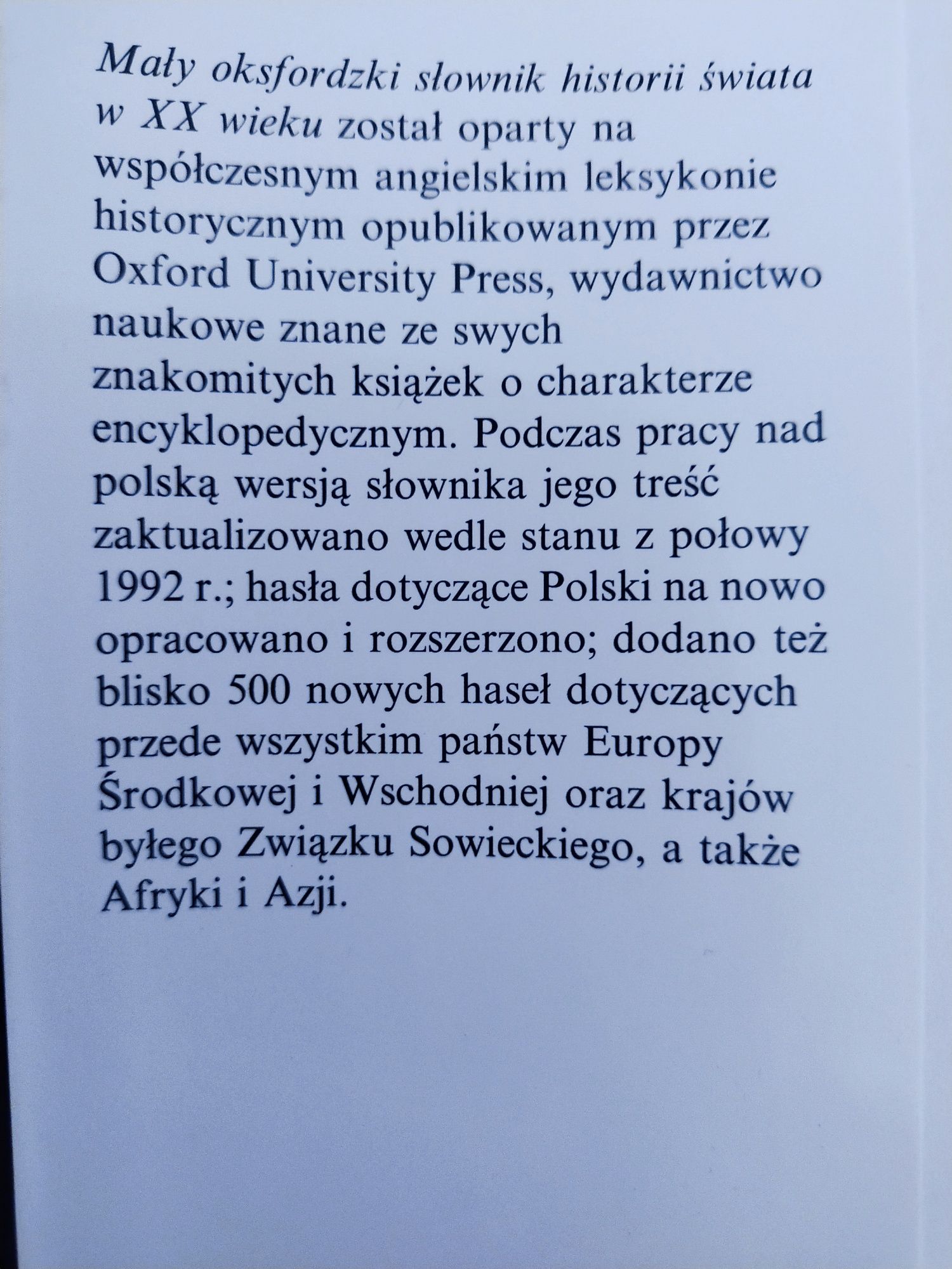 Mały Oksfordzki Słownik Historii Świata w XX Wieku