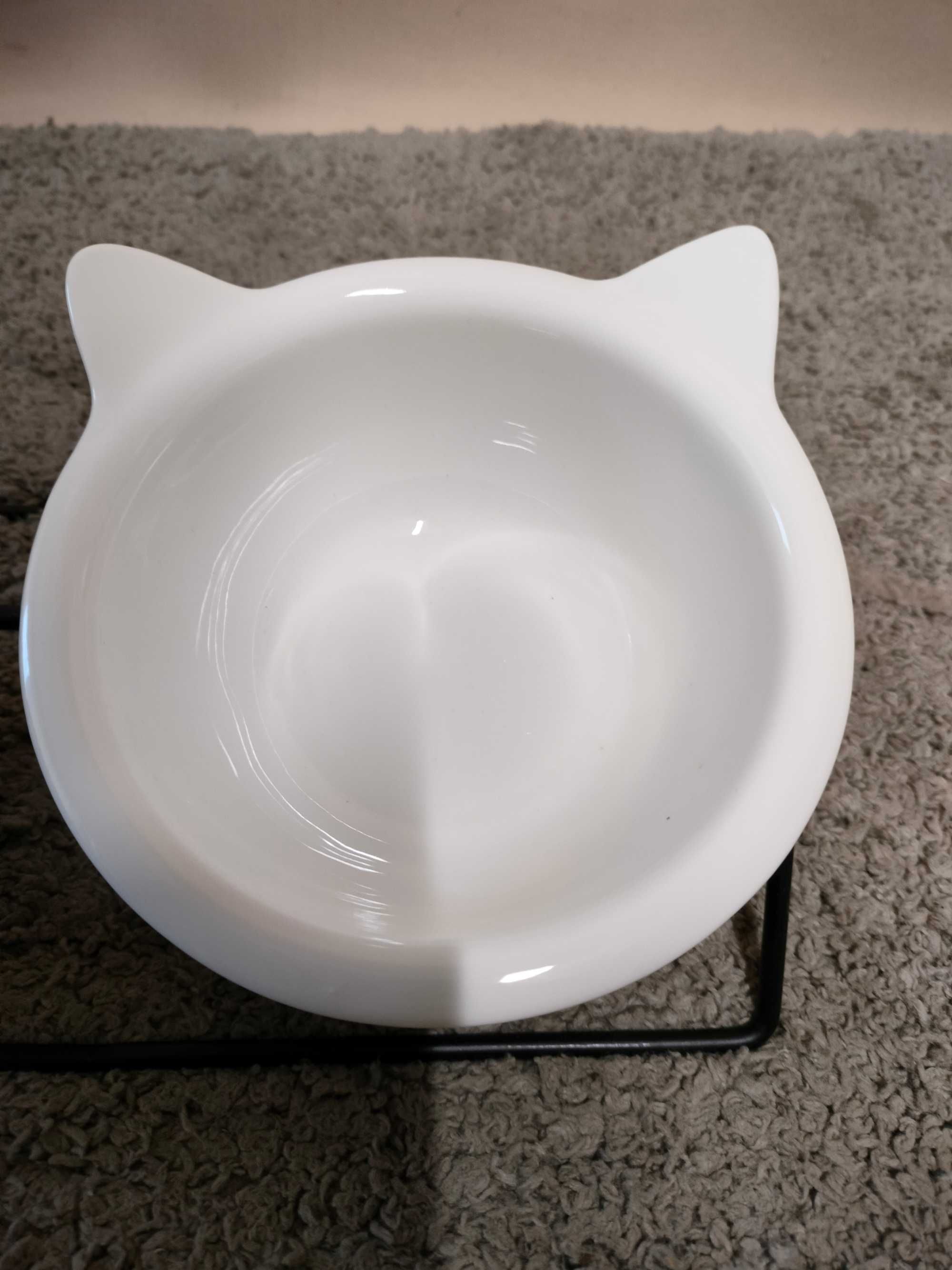 Podwójna miska ceramiczna dla kota