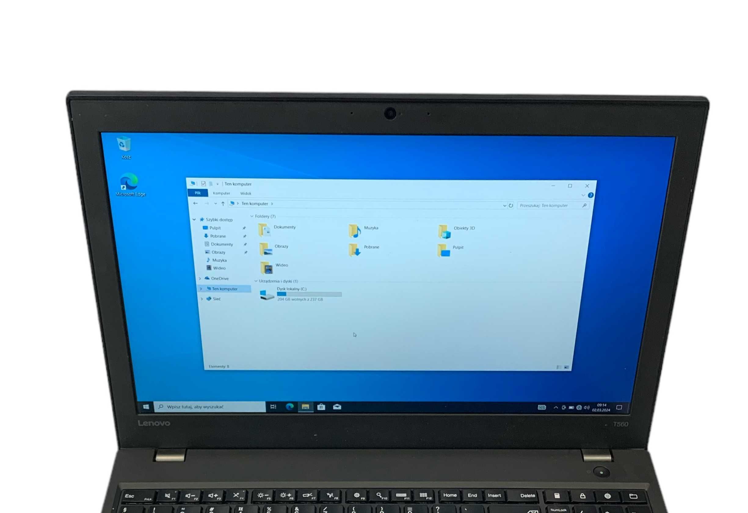 Laptop Lenovo ThinkPad T560 15,6" I5-6300U/HD520/8GB RAM/256GB SSD