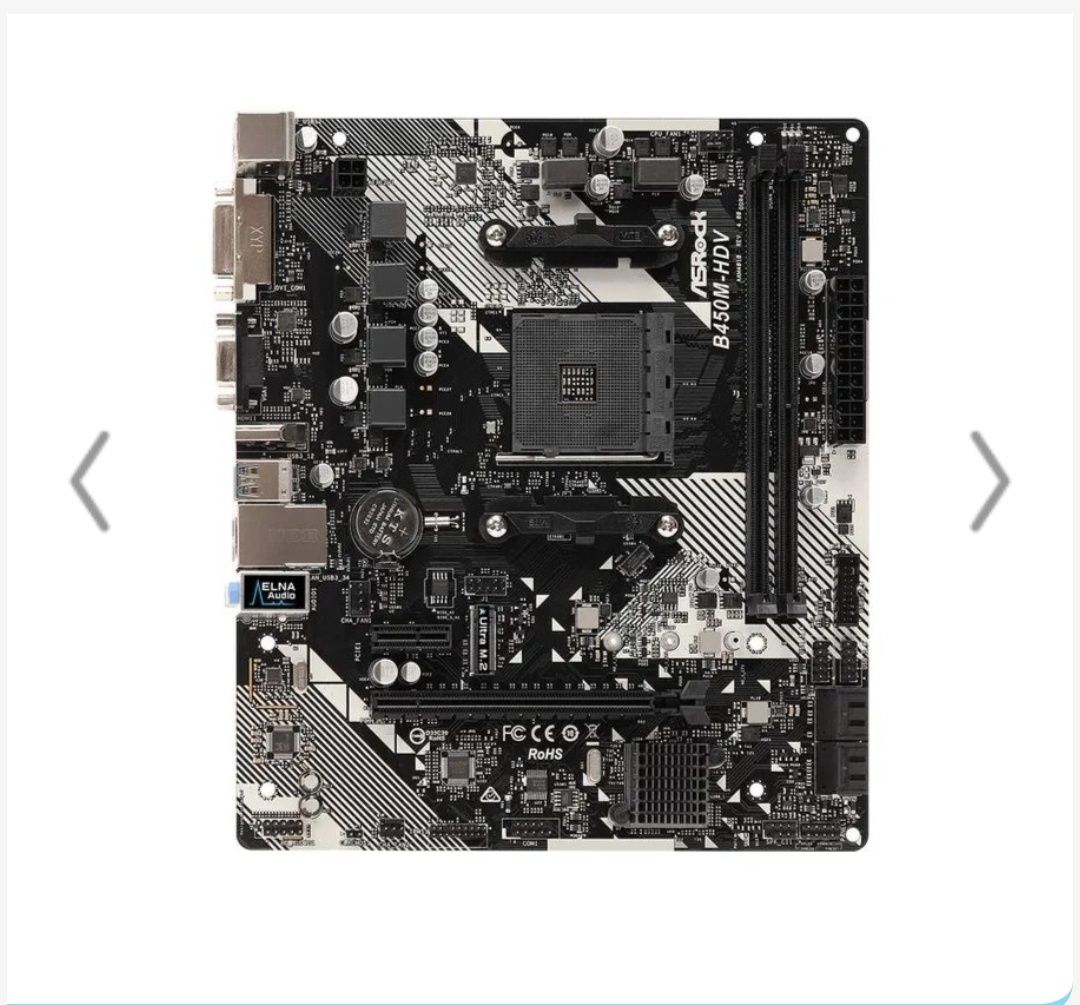 Материнська плата ASRock B450M-HDV R4.0 (sAM4, AMD B450, PCI-Ex16)