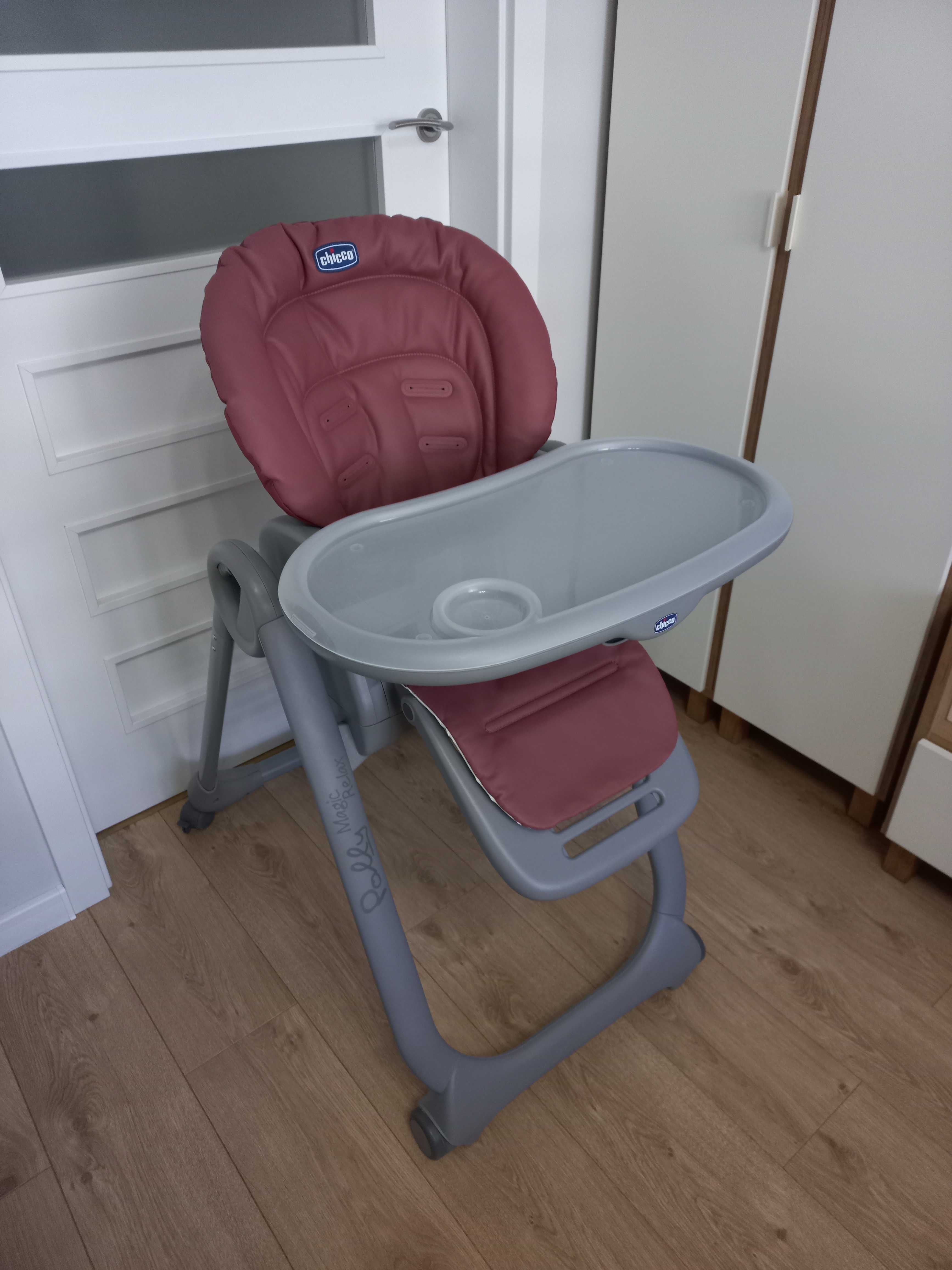 Krzesełko do karmienia Chicco Polly Magic Relax z podnóżkiem Stan BDB