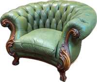 Zestaw wypoczynkowy sofa dwa fotele Chesterfield barok