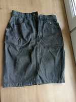 Spódnica jeansowa XS S czarna szara grafitowa