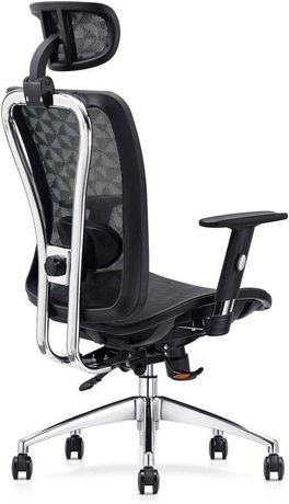 OUTLET - fotel biurowy krzesło biurowe ergonomiczne z zagłówkiem