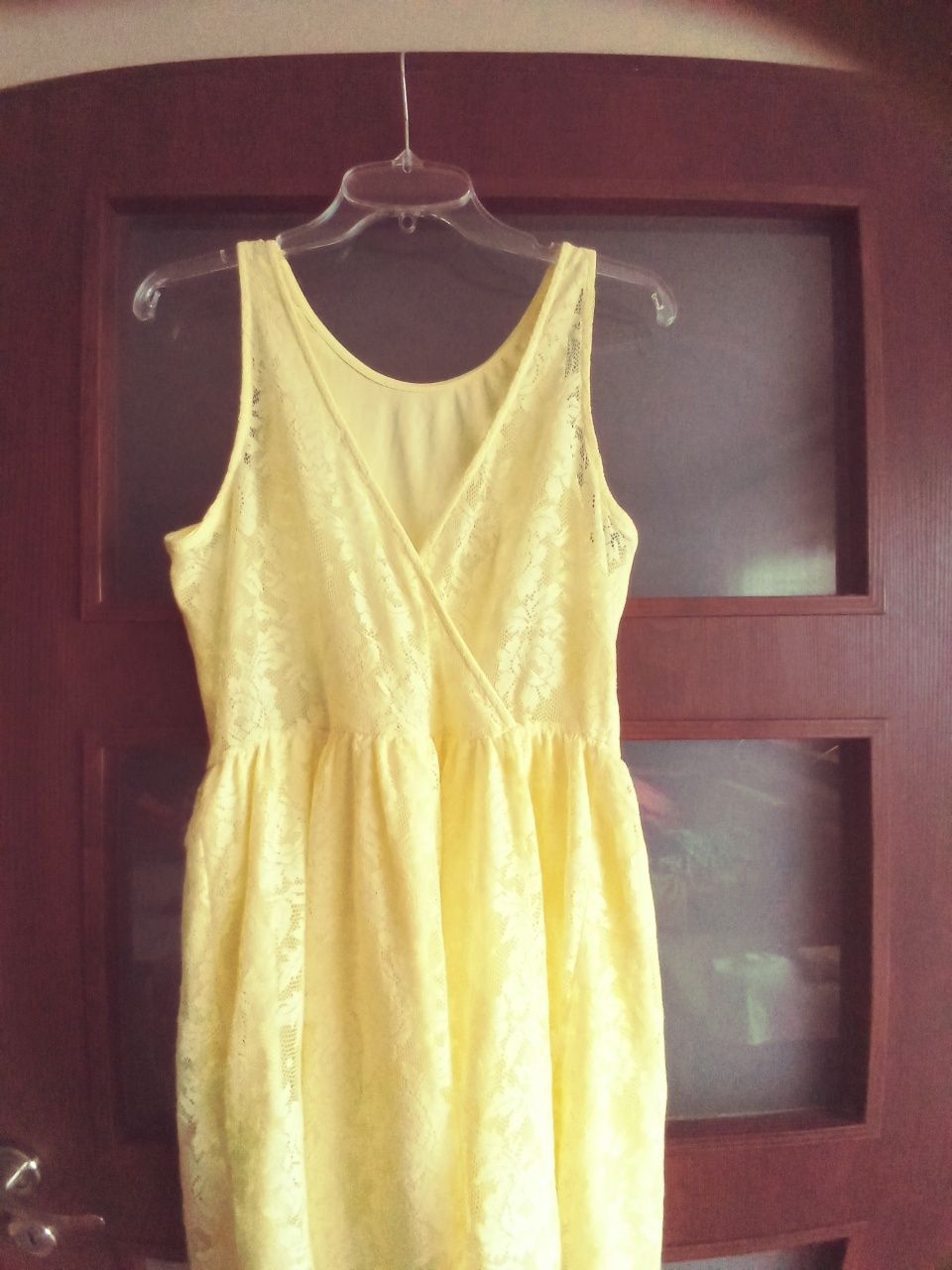 Sukienka damska zolta koronkowa XL Sinsay