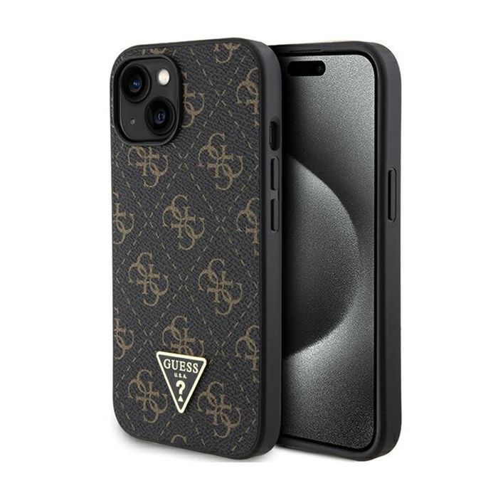 Guess 4G Triangle Metal Logo - Etui Iphone 15 (Czarny)