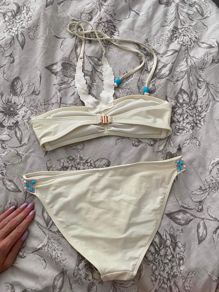 Kremowy strój kąpielowy XS S bikini H&M