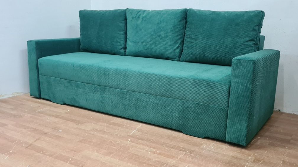 Nowa sofa sprężyny automat sztruks welur plusz kanapa wersalka tapczan