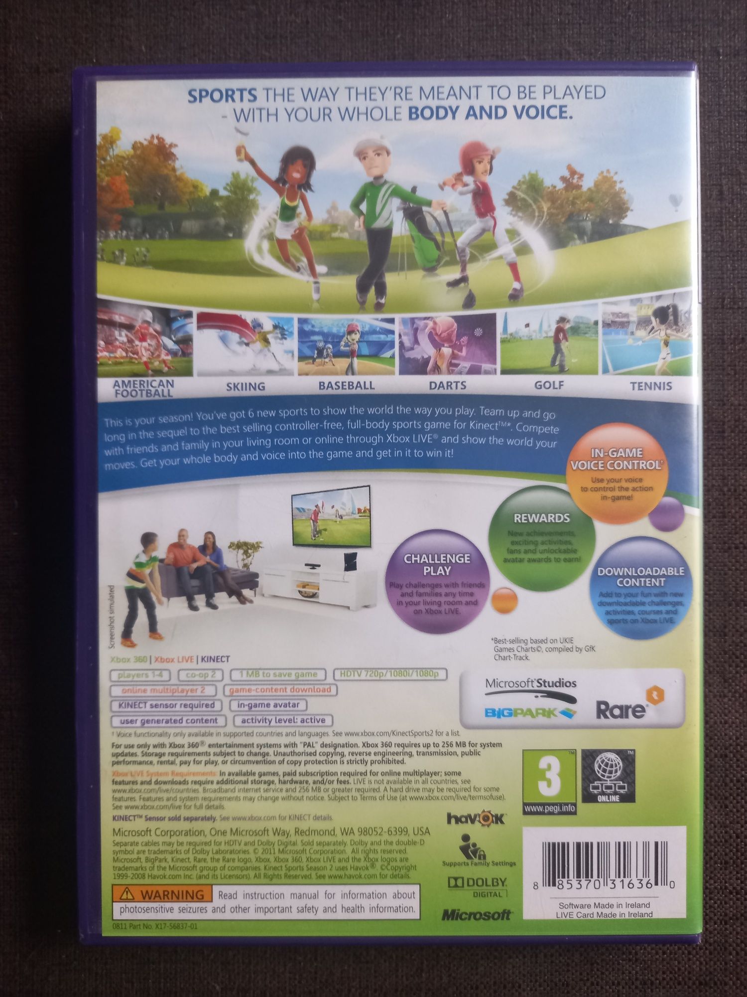 Gra Kinect Sports sezon 2 na konsolę xbox 360 kinect Sport cz.2