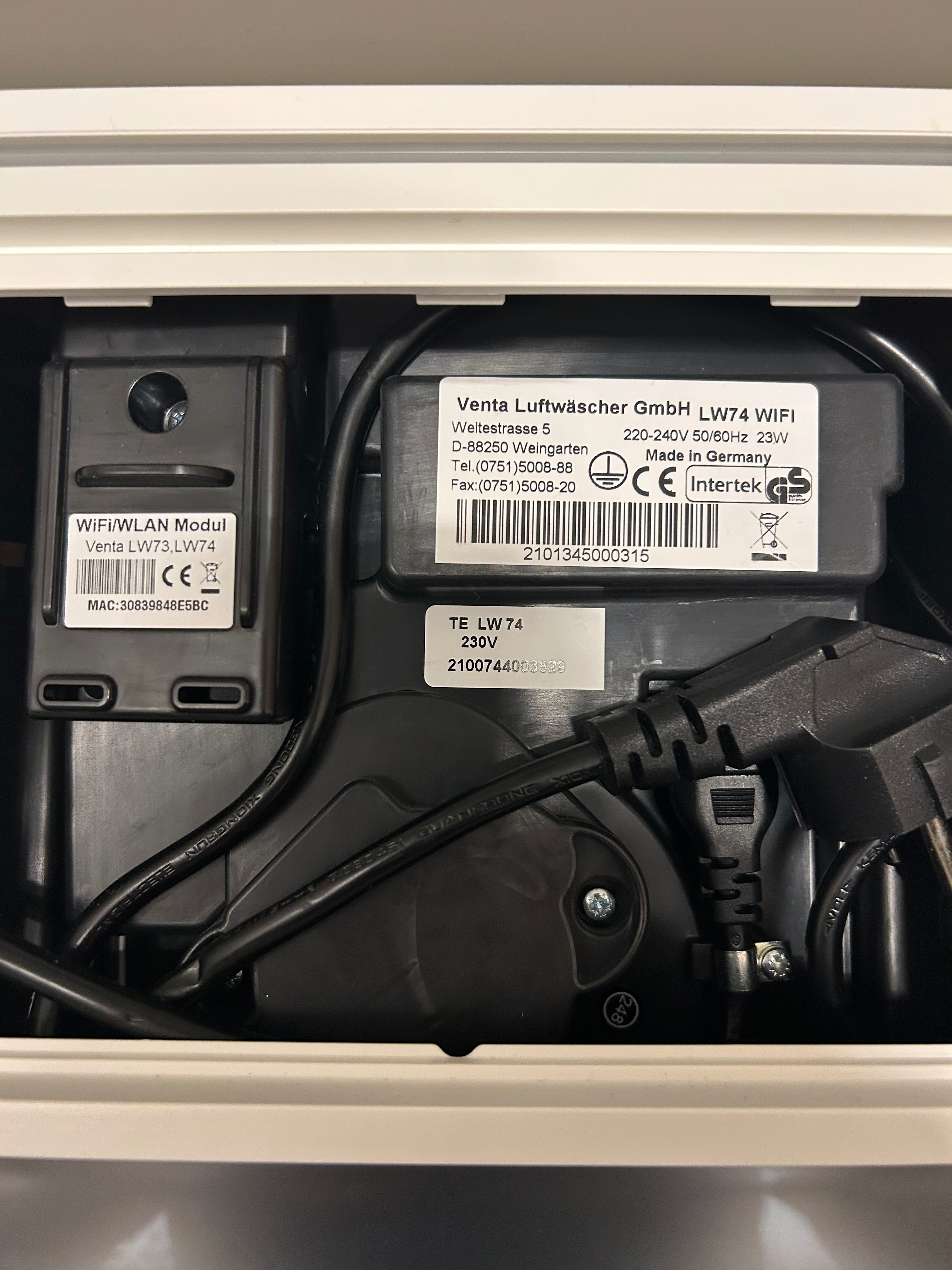 Oczyszczacz i nawilżacz powietrza 2w1 Venta LW74 WiFi Aerostyle
